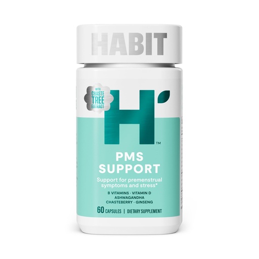 [BRSRAYL4OUHAK33D] Habit PMS Support Supplement for Women (60 Capsules) - Supports Premenstrual Symptoms & Stress, Hormone Balance, Mood, B Vitamins, Vitamin D, Chasteberry, Ashwagandha, Gluten-Free, Non-GMO (1 Pack)
