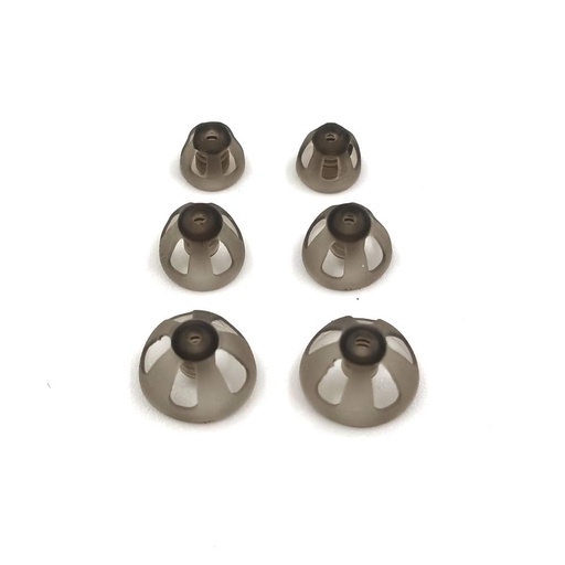 [BRSWYEARO55BYET5] Hearing Aid Domes Smoky Gray Tips Ear Pieces Comfortable for Open Fit BTE Sound Amplifier PSAP Kit Invisible, except for RIC 5+8+10mm(Mixed * 6)