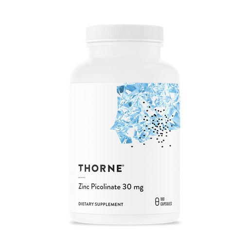 [BRSWIEDRDIOQI2A7] THORNE - Zinc Picolinate 30 mg - Highly Absorbable Zinc Supplement - Supports Immune System, Eye, Skin & Reproductive Health* - Third-Party Certified - Gluten, Dairy & Soy-Free - 180 Capsules