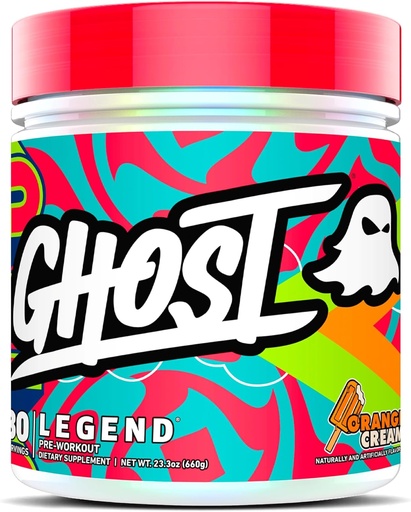 [BRSRA2YHBAFBMH37] GHOST Legend Pre-Workout Powder, Orange Cream - 30 Servings – Pre-Workout for Men & Women with Choline, L-Citrulline, & Beta Alanine for Energy & Focus