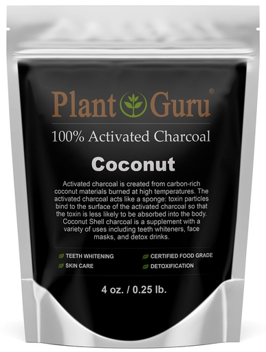 [BRSWYGADAB7AKGT2] Activated Charcoal Powder 4 oz. Coconut - Food Grade Kosher Non-GMO - Teeth Whitening, Facial Mask and Soap Making. Promotes Natural Detoxification and Helps Digestion