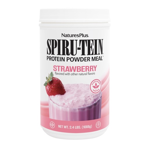 [BRSWIYTYOEDR6FLE] NaturesPlus SPIRU-TEIN, Strawberry - 2.4 lb - Plant-Based Protein Shake - Non-GMO, Vegetarian, Gluten Free - 32 Servings