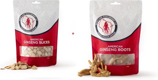 [BRSRAGIYOV7R4HQV] Dairyland American Ginseng Slices and Roots - 4 oz Pack Each of Wisconsin Ginseng – Direct from Farmer to Consumer 西洋参