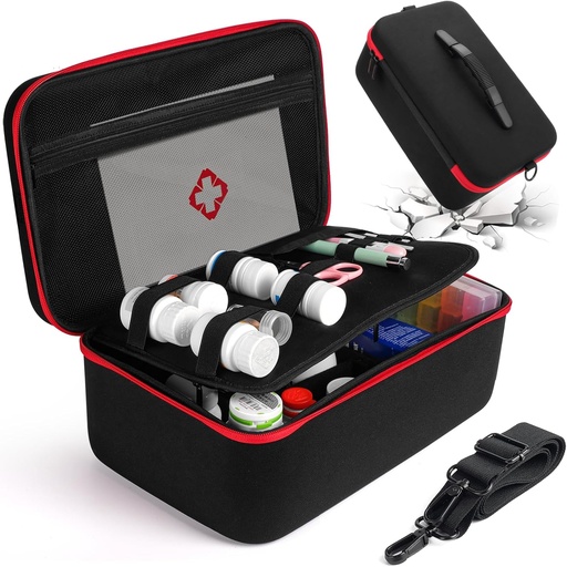 [BRSRMBQBCAHR42Y7] Ewltvep Pill Bottle Organizador, Medicine Organizer Box, Travel Medicine Bottle Organizer Storage, Hard Shell First Aid Case, First Aid Box Empty for Emergency Medicine, First Aid Bags (só calma)