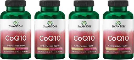 [BRSWGFD3BYHAYCTG] Swanson CoQ10 Cardiovascular Brain Energy and Heart Health Antioxidant Support Supplement 200 mg 90 Capsules (4 Pack)