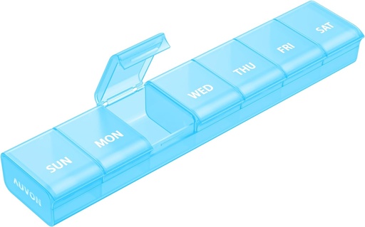 [BRSROBL7OACAOGTZ] AUVON Weekly Pill Organizátor s bezpracným otevírací design, Artritis Friendly Pill Box, BPA-Free Pill Organizer 7 Day, Cute & Přenosný Pill Pouzdro pro vitamíny, doplňky a léky