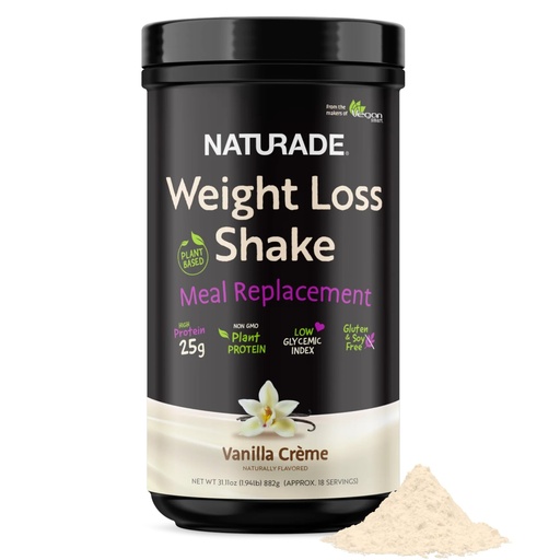 [BRSROH3QOR7QY2A6] Plant-Based Meal Replacement Shake | 25g Complete Protein, Fiber & 18 Vitamins | Creamy Vanilla | Low Sugar Nutrition to Support Daily Wellness, Balance & Satiety | Naturade Weight Loss - 31.1 oz