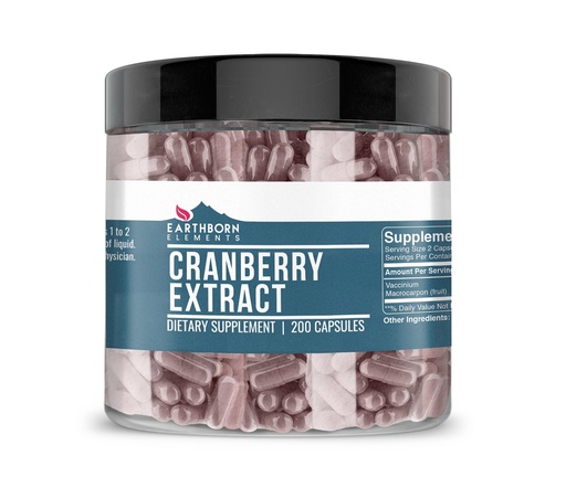 [BRSWYZD4AEGRAFD5] Earthborn Elements Cranberry Extract 200 Capsules, Pure & Undiluted, No Additives