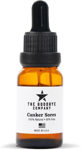 [BRSWG2TYPMCR433H] The Goodbye Company Organic Cancer Sore Relief Serum, Vegan 15mL - Fast Natural Healing, Gentle Mouth Ulcer Soothing with Clove, Cilantro & Lavender, Chemical-Free, Crafted in USA