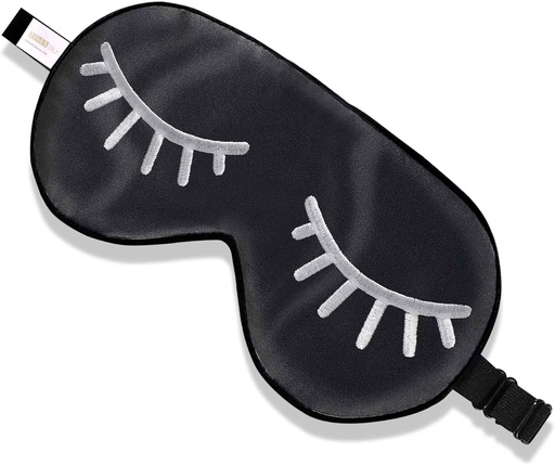 [BRSWYGD3CJ7AEGTZ] ZIMASILK 100% Natural Silk Sleep Mask Blindfold,Adjustable Super-Smooth Soft Eye Mask for Sleep with Bag(Eyelashes)