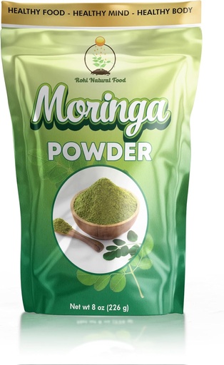 [BRSRA2T6CEGQ2HL3] Moringa Leaf Powder 8 oz (227g) | 100% Pure Moringa Powder | Easily Mixes in Drinks & Smoothies