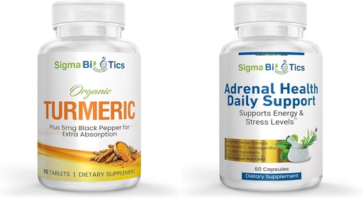 [BRSRAAAKAUDQIFDG] Organic Turmeric Supplement - Joint & Immune Health Support Supplements & Adrenal Health Daily Support