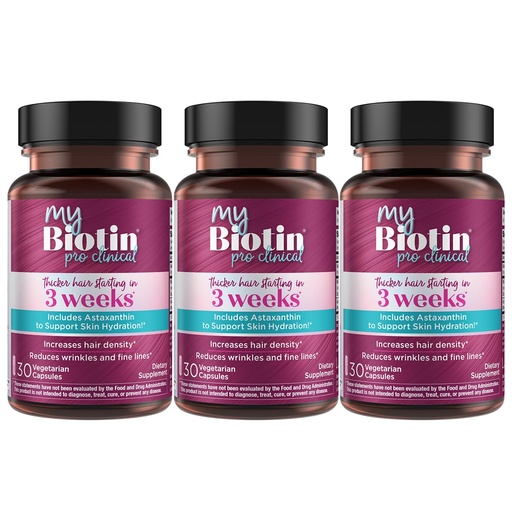 [BRSRMGICAAGRO3DB] Purity Products - MyBiotin ProClinical - Thicker Hair in 3 Weeks & Fights Wrinkles - MB40X Patented Biotin Vitamin B7 Matrix w/Astaxanthin - 40X More Soluble vs Ordinary Biotin, 90 Veg Capsules