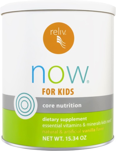 [BRSRMBL7BFYWK3LH] RELIV Now for Kids Vanilla - Nutritional Shake with Essential Vitamins, Minerals, Carbohydrates & Protein for Lasting Energy, 15 Servings