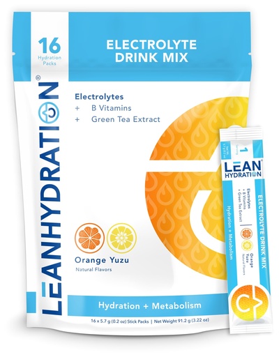 [BRSREHAFBYPAKHYU] Daily Electrolyte Packets Drink Mix | Zero Calories, Zero Sugar Plus Vitamins, Minerals & More | 16 ct (Orange Yuzu)