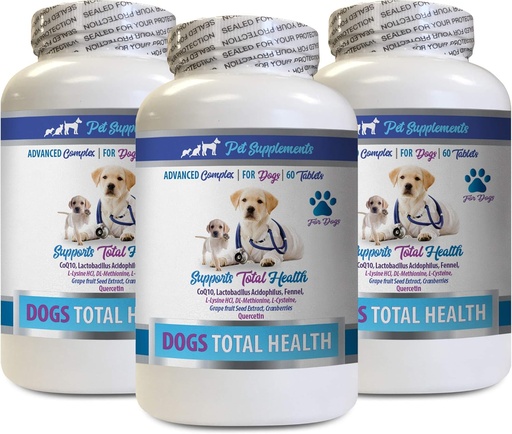 [BRSWGBLRDIAQMCTP] Dog Immune Bites - Dogs Total Health Control - Immune Support - Hair Skin Nails Oral Eye Health Formula - Dog Calcium Supplement - 3 Bottles (180 Treats)