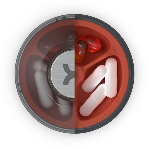 [BRSRMBLQCFYBUEQY] Promixx CORE pastile Cauze - Magnetic Stackable and Pocket-Sized Vitamina & Supliment Daily Pill Organizator - Durabil și BPA gratuit (Graphite Gray)