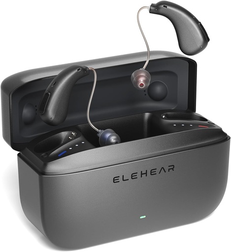 [BRSRA2YODMMWY3TG] Alpha Hearing Aids, AI Noise Cancellation OTC Hearing Aids for Seniors & Adults, Super Clear Sound, Long-Lasting Battery Operated Rechargeable Hearing Aid, 4 Modes, Metallic Dark Grey