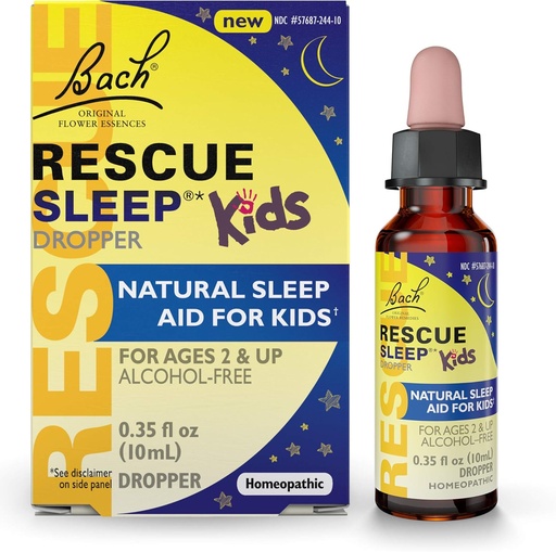 [BRSW2YYHOJ5QE2A3] באך RESCUE SLEEP KIDS Dropper 10mL, Natural Sleep & Stress Relief, Homeopathic Flower Essence, Free of Melatonin, Sugar & Gluten, Kid-Friendly, Non-alcohol Formula