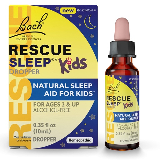 [BRSW2YYHOJ5QE2A3] Bach RESCUE SLEEP KIDS Dropper 10mL, Natural Sleep & Stress Relief Aid, Homeopathic Flower Essence, Free of Melatonin, Sugar & Gluten, Kid-Friendly, Non-alcohol Formula