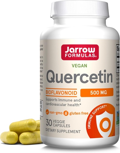 [BRSRMFA3CUFQEG3F] Jaarrow Formula Quercetin lisäravinteet - 500 mg, antioksidantti tuki kardiovaskulaarisia ja immuuniterveyden, täydentää 30 kasviskapselit