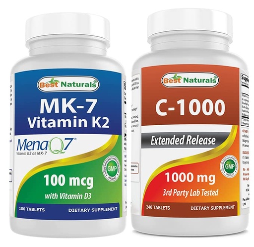 [BRSRMBQECQMGACIY] Best Naturals Vitamin K2 (MK7) with D3 & Vitamin C 1000 mg