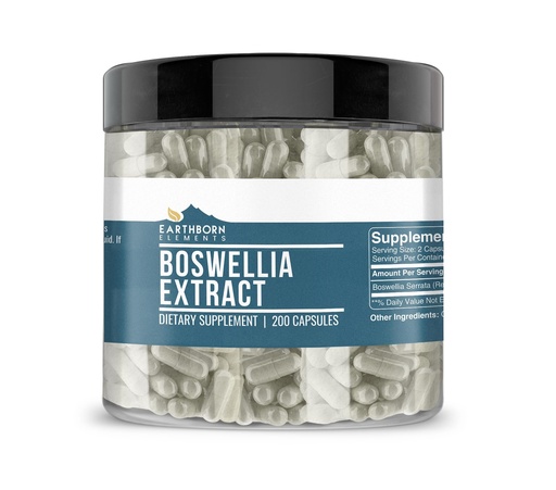 [BRSWYZD4OYIRE2DB] Earthborn Elements Boswellia Serrata Extract 200 Capsules, Pure & Undiluted, No Additives