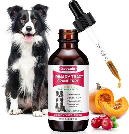 [BRSRAGARDIFW2YDJ] Traitement UTI de chien, Xsvseie gouttes de trac urinaire pour chiens Traitement de la trac urinaire naturel gouttes de traitement à base de plantes naturelles avec Cranberry Bladder Santé pour chiens Toutes races