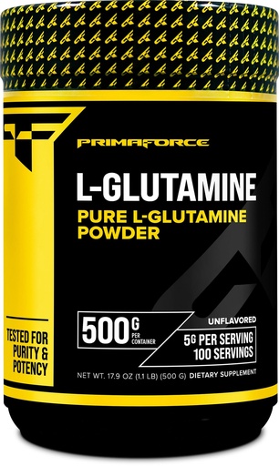 [BRSRMBD4CUOW2FDJ] Primaforce L-Glutamine Powder 500 Grams (1.1 LBS) Unflavored - Pure L-Glutamine Powder, 5g per Serving, GMO-Free, Gluten-Free, 100 Servings