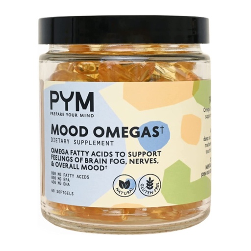 [BRSRMHTYC4CWE23D] Omega-3 Supplement by PYM for Mood and Emotional Support (60 Count) | Omega-3 Fatty Acids, DHA, EPA & Vitamin E | Non-GMO, Gluten-Free, No Added Sugar