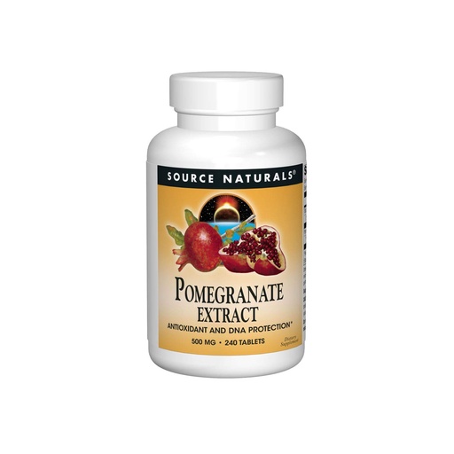 [BRSWIYYPCQIQC2DE] Source Naturals Pomegranate Extract, Antioxidant and DNA Health*, 500 mg | Vegetarian Friendly Pomegranate Fruit Extract Yielding 400 mg Ellagic Acid & Dietary Fiber - 240 Tablets