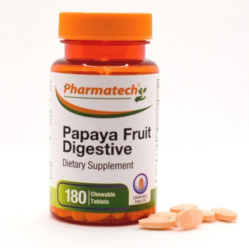 [BRSWGCYQBECGG3QU] Papaya Fruit Digestive, Verbessern Sie Verdauung, Tasty Flavor, Enzym-Ergänzung, für Bloating und Constipation, Gas Relief, 180 Kautabletten
