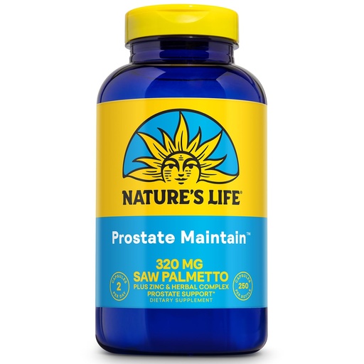 [BRSWIYQ7BYMRWELK] Nature's Life Prostate Maintain - Prostate Support Supplement for Men's Health - Saw Palmetto, Pygeum Herbal Complex and Zinc Supplements - 125 Servings, 250 Vegetarian Capsules