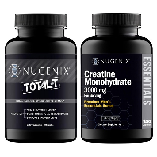 [BRSRAHQFBAOQOFI6] Nugenix Essentials Creatine Monohydrate and Total-T Testosterone Booster for Men