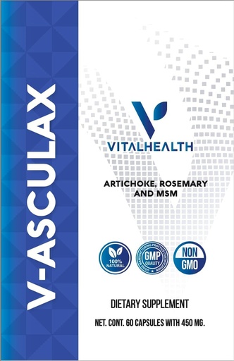 [BRSRAHACB56BYCDU] Vital Health V-Asculax Zirkulation Unterstützung – Herzgesundheit, Blutfluss, Flüssigkeitsretention & Arterial Zirkulation – Natürliche Kräuterformel mit Hexenhazel, Rue, Artichoke, Rosmarin, MSM & Pferdeschwanz