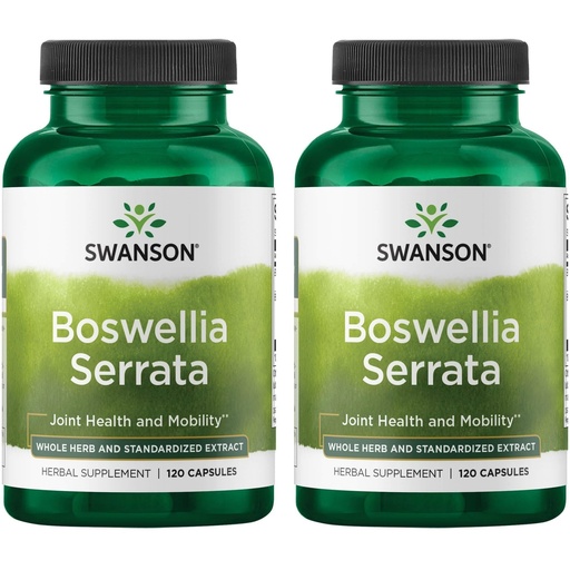 [BRSWGFD3BV4GMH3Z] Swanson Boswellia Serrata - Whole Herb & Standardized Extract 120 Caps (2 Pack)