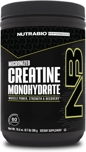 [BRSW2HTRBAOR423K] NutraBio Pure Micronized Creatine Monohydrate Powder Supplement, Unflavored, (300 g) - Supports Bulk Muscle Energy, Recovery, and Strength - HPLC Tested Creatine Powder Supplement for Men and Women