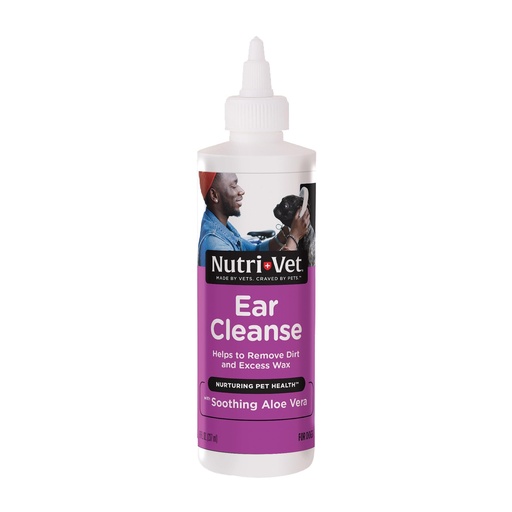 [BRSWIEIBCEJRMYDI] Nutri-Vet Ear Cleanse for Dogs, Liquid Ear Cleanser with Soothing Aloe and Salicylic Acid, Removes and Cleans Wax, Dirt, and Debris, Deodorizes, and Itch Relief, Gentle Veterinarian Formulated, 8oz