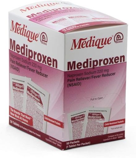 [BRSWYCQEDF5RQYDB] Medique @ ホーム Mediproxen 比較 活性成分 へ Aleve 50 x 1 (耐圧包装), 白 (73750)
