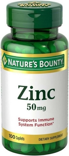 [BRSWIF35BYNQMCTE] Nature 's Bounty Zinc, Dukungan Imune, 50 mg, Caplets, 100 Ct (Paket 2)