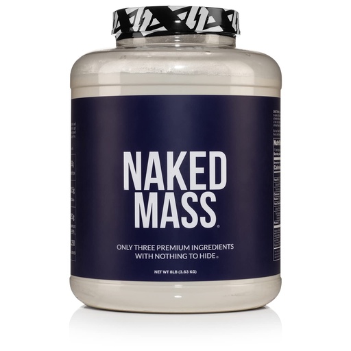 [BRSWIBYAAIGBWFQ5] NAKED Mass - Natural Weight Gainer Protein Powder - 8 LB Bulk, NSF Certified, GMO Free, Gluten Free & Soy Free. No Artificial Ingredients - 1,250 Calories per Serving