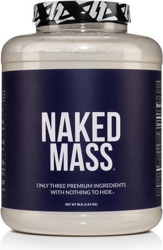 [BRSWIBYAAIGBWFQ5] NAKED Mass - Pisu naturalaren Gainer Protein Powder - 8 LB Bulk, GMO Free, Gluten Free & Soy Free. Ez dago Osagai artifizialik - 1,250 Calories zerbitzatu bakoitzeko