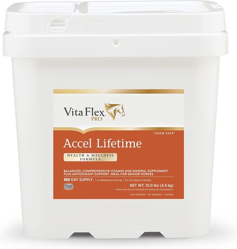 [BRSWG2YHCMNAYFA2] Vita Flex Pro Accel Lifetime Health & Wellness Formula Supplement for Horses, 10 lb