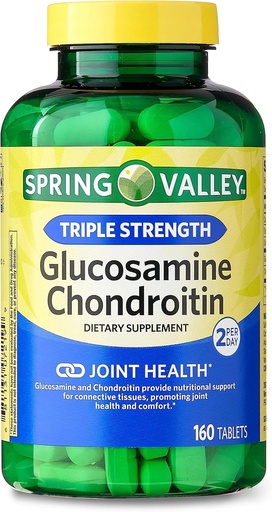 [BRSWKEY7BABQ2FT4] 春谷 - Glucosamine Chondroitin, 三重强力, 160块平板 由春谷分泌