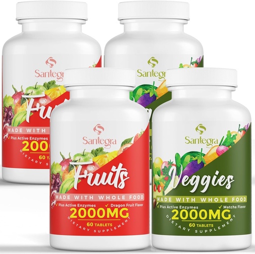 [BRSROFDYCR5B4CDD] 2000 MG Fruits and Vegetables Supplements, Natural Balance Over 35+ Fruits and Vegetables, 100% Whole Food Superfoods Fruit and Veggies Supplement, Energy Balance, Sugar-Free, Vegan, 240 Tablets