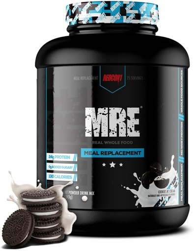 [BRSROGQEDEPBAHTB] REDCON1 MRE Protein Powder, Cookies N' Cream - Meal Replacement Protein Blend Made with MCT Oil & Whole Foods - Protein with Natural Ingredients to Aid in Muscle Recovery (25 Servings)