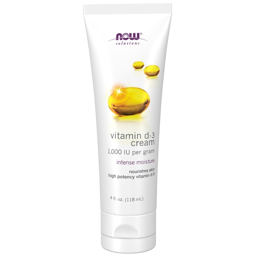 [BRSWIZAGCUPQI3DE] NOW Solutions, Vitamin D-3 Cream 1,000 IU Per Gram, High-Potency, Intense Moisture, 4-Ounce