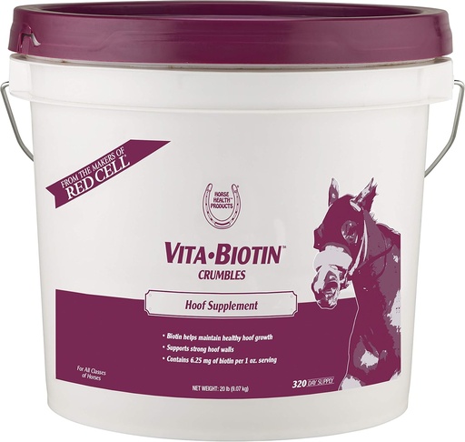 [BRSWYZYEOVYBM3Q6] Horse Health Vita Biotin Crumbles Horse hoof Supplement, Helps Maintain Healthy, Sound Hooves and Strong hoof Walls, 20 lbs., 320 Day Supply