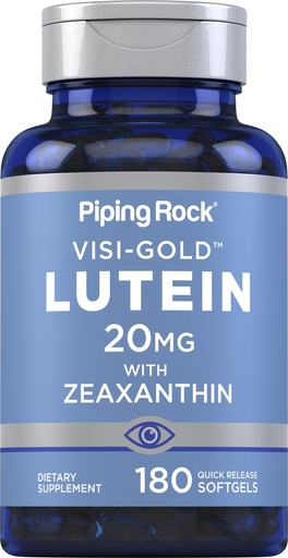 [BRSWIFDQAYIBS3I7] Piping Rock Lutein and Zeaxanthin Supplement | 20mg | 180 Softgels | from Marigold Extract | Non-GMO, Gluten Free