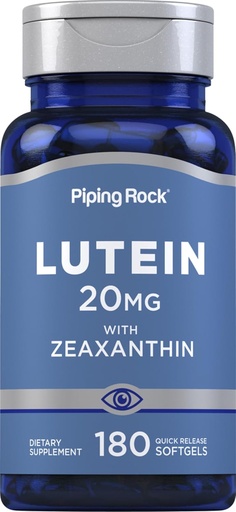 [BRSWIFDQAYIBS3I7] Piping Rock Lutein and Zeaxanthin Supplement | 20mg | 180 Softgels | from Marigold Extract | Non-GMO, Gluten Free